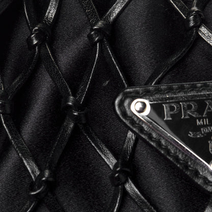 Prada Satin Net Chain Bag Black 5 of 5