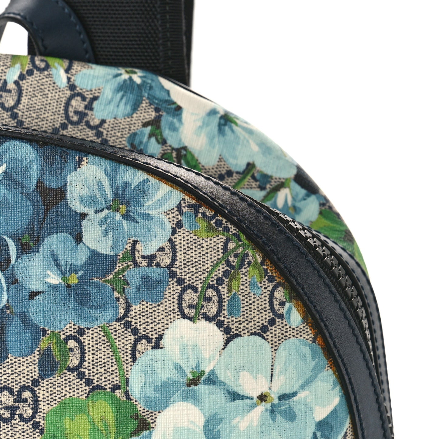GG Supreme Monogram Blooms Medium Day Backpack Beige Blue Navy