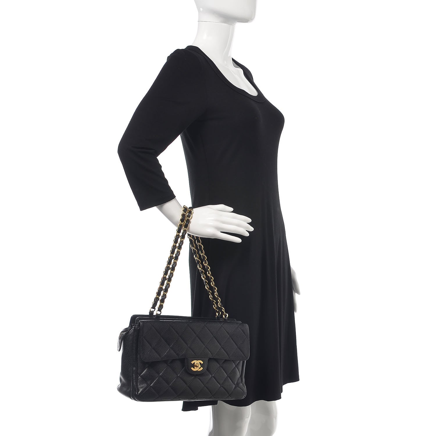 Chanel Caviar Quilted Flap Shoulder Bag Black 2 of 15