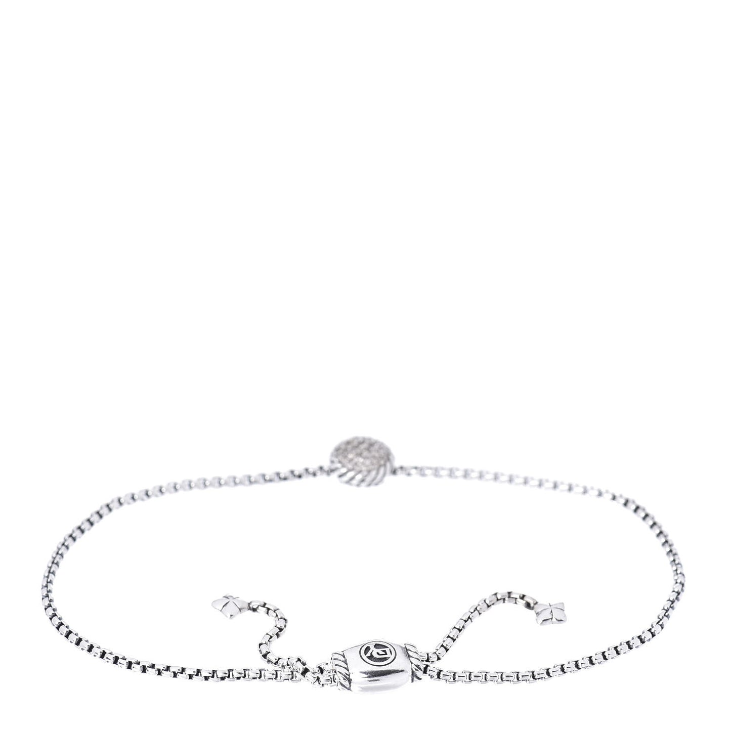Sterling Silver Diamond 9mm Chatelaine Petite Pave Bracelet
