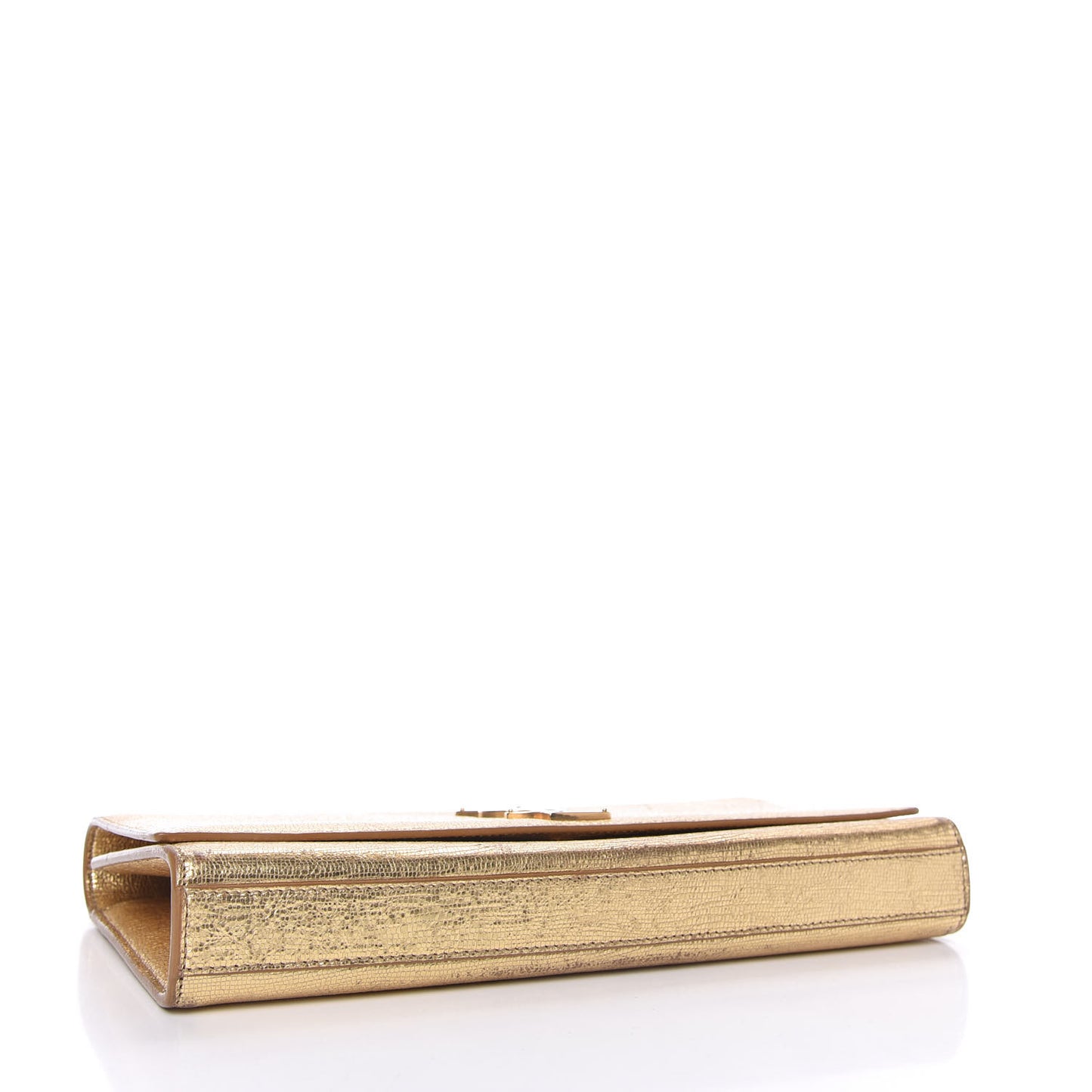 Metallic Textured Calfskin Monogram Cassandre Clutch Gold