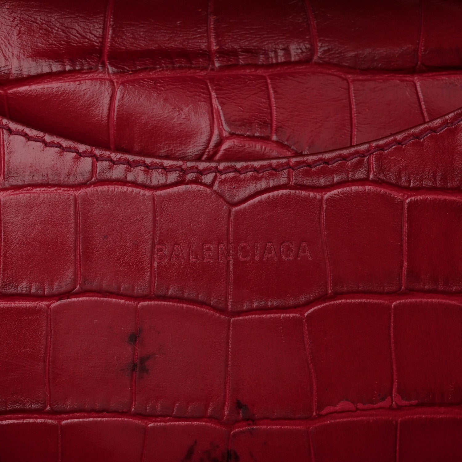 Balenciaga Calfskin Crocodile Embossed Neo Classic Silver Hardware S City Raspberry 12 of 12