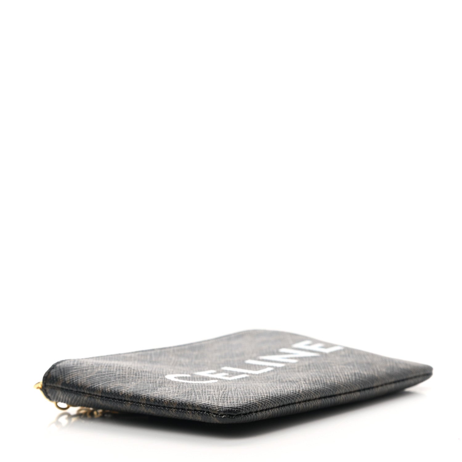 Celine Triomphe Canvas Logo Coin and Card Pouch With Hook Black 4 of 7