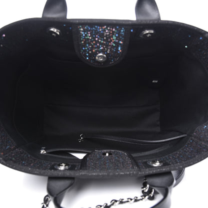Chanel Calfskin Sequin Medium Deauville Tote Black 4 of 11