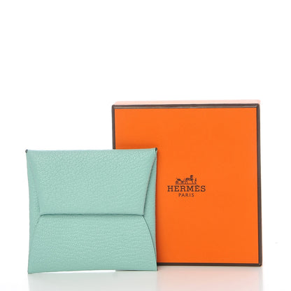 Hermes Chevre Mysore Bastia Coin Purse Aqua 8 of 8