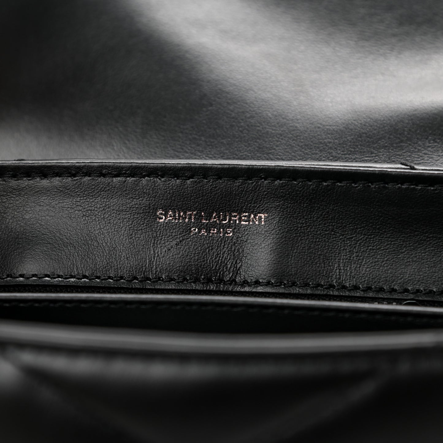 Calfskin Y Quilted Monogram Toy Loulou Crossbody Bag Black