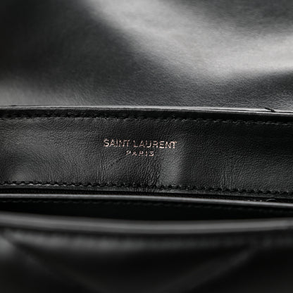 Saint Laurent Calfskin Y Quilted Monogram Toy Loulou Crossbody Bag Black 6 of 13