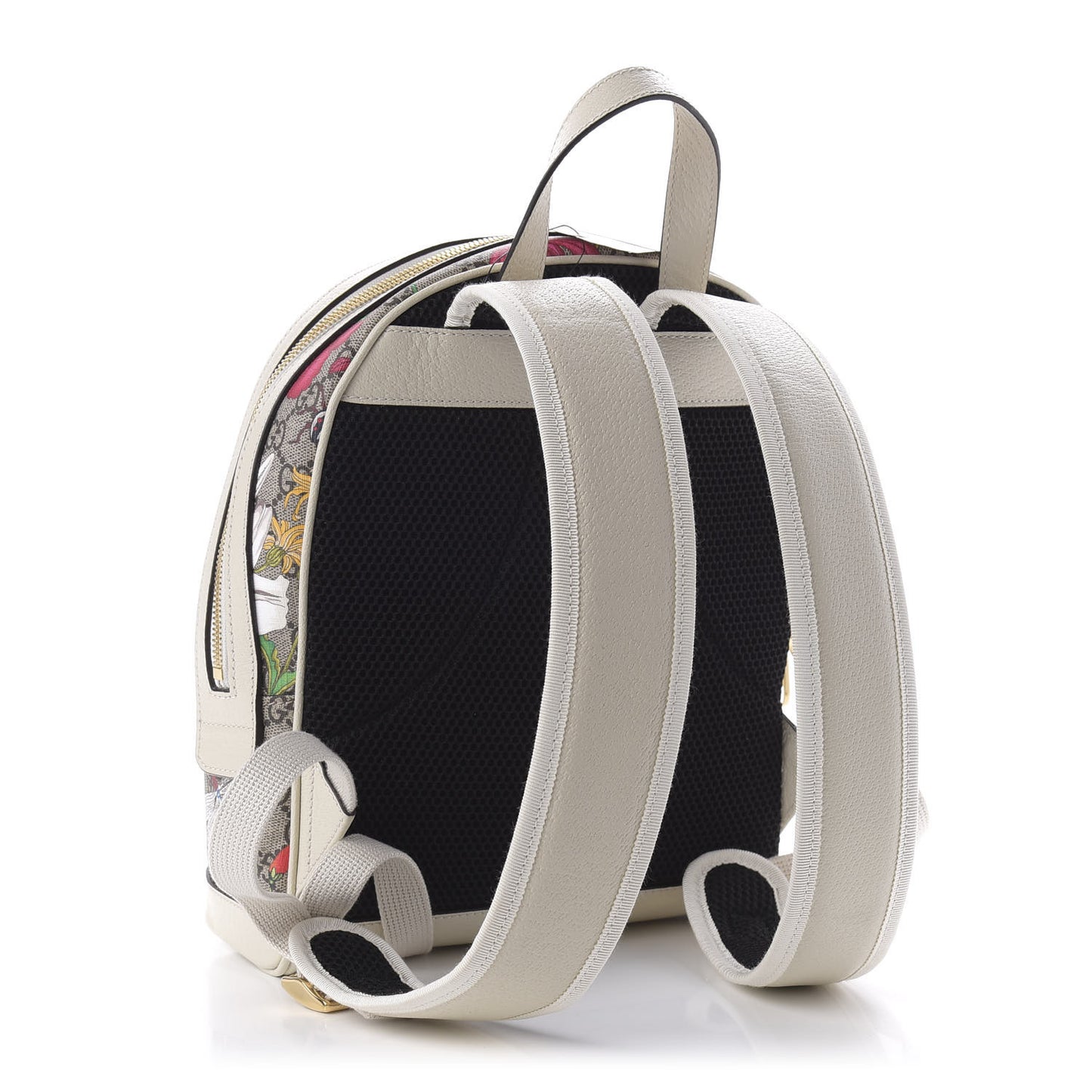 GG Supreme Monogram Flora Web Small Ophidia Day Backpack White