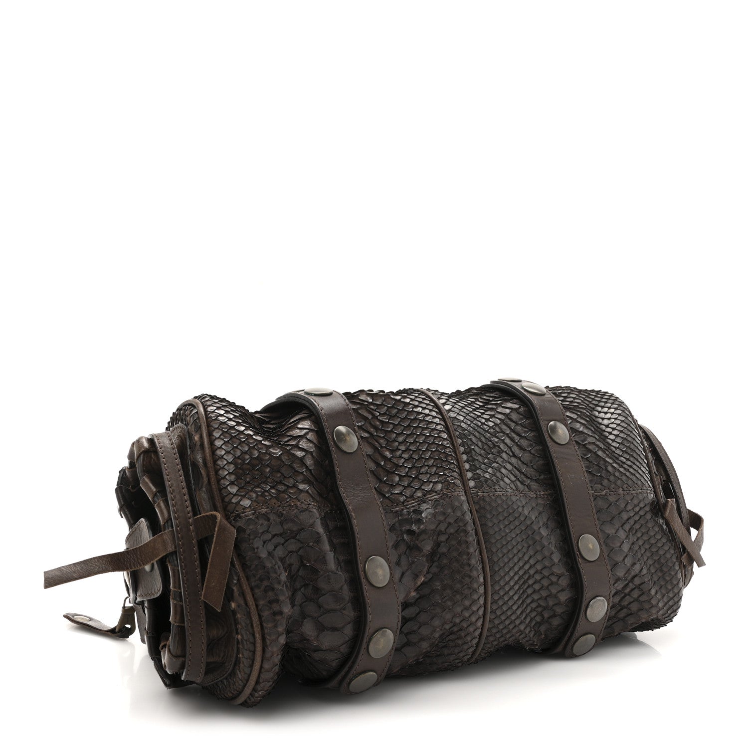 Chloe Snakeskin Silverado Shoulder Bag Dark Brown 6 of 23
