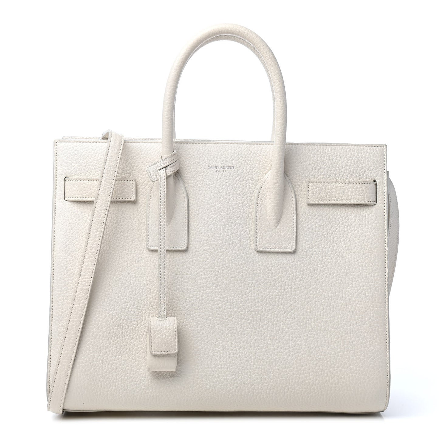 Grained Calfskin Small Sac De Jour Dove White