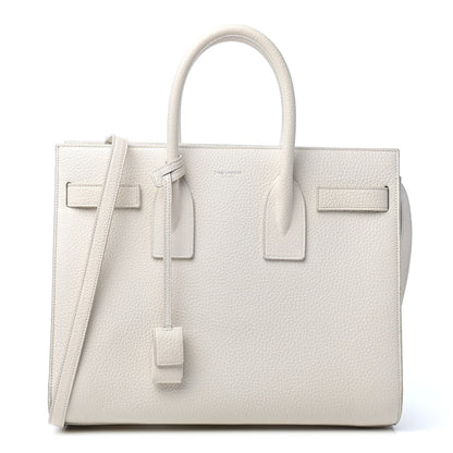 Saint Laurent Grained Calfskin Small Sac De Jour Dove White 1 of 12
