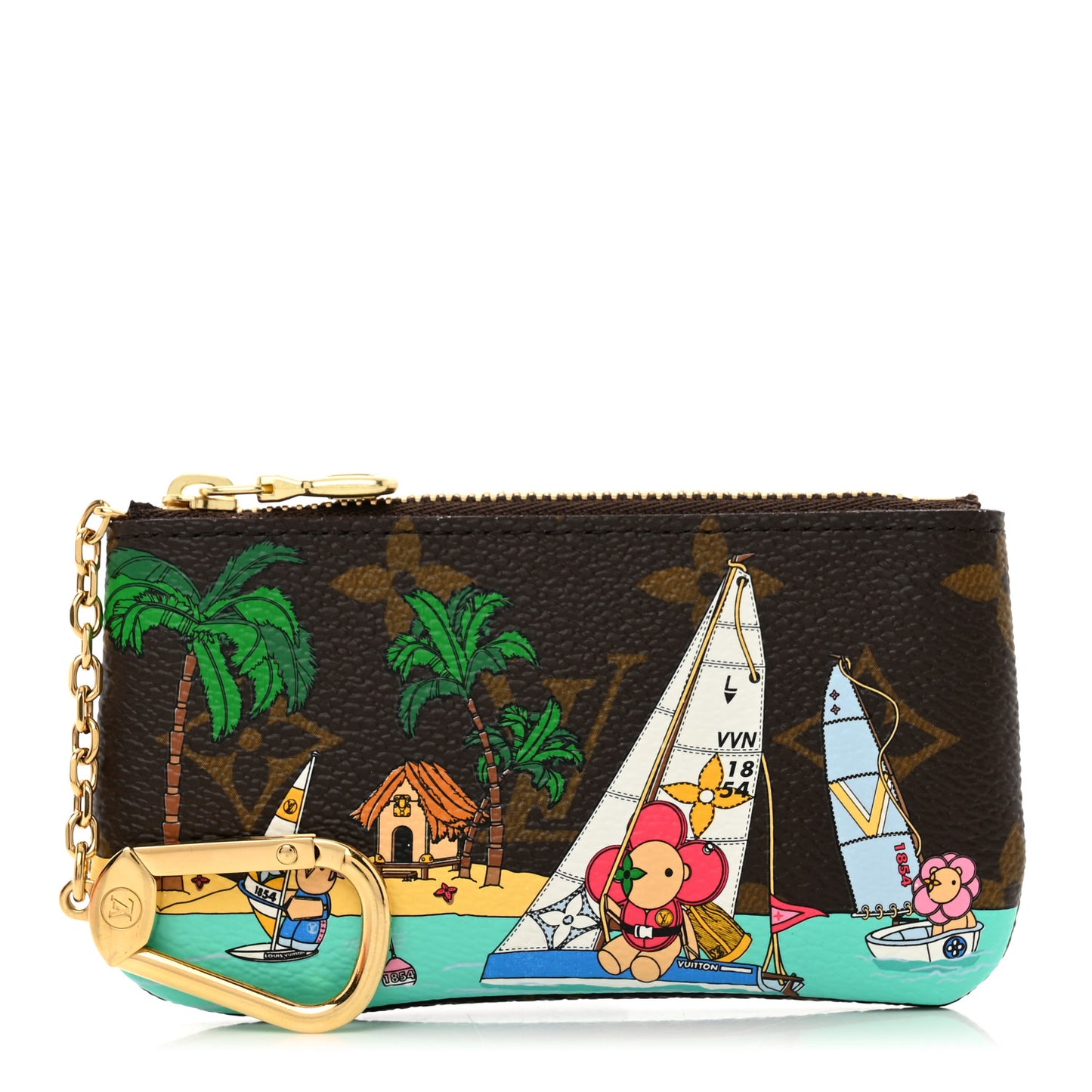 Monogram 2023 Christmas Animation Sailing Vivienne Key Pouch Dragonfruit Pink