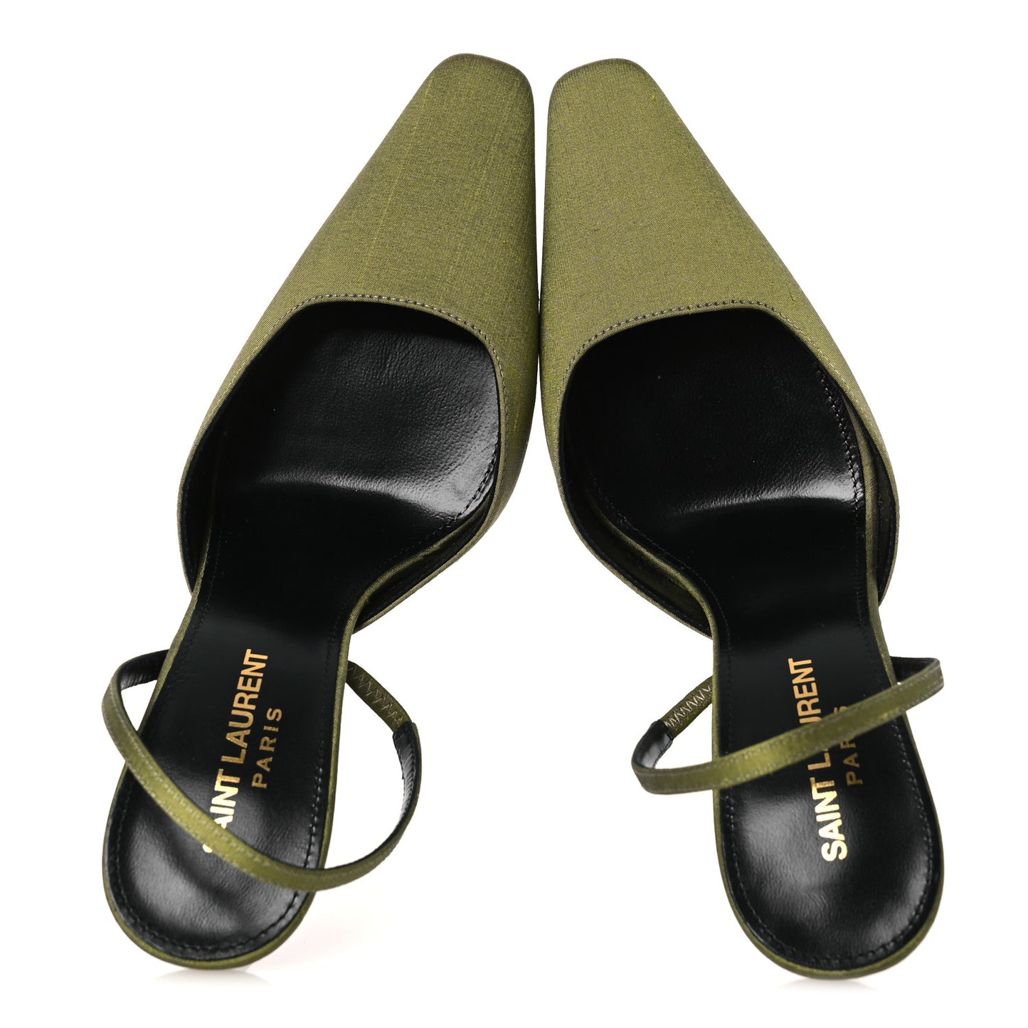 Crepe De Chine Blade 105 Slingback Pumps 37.5 Lime