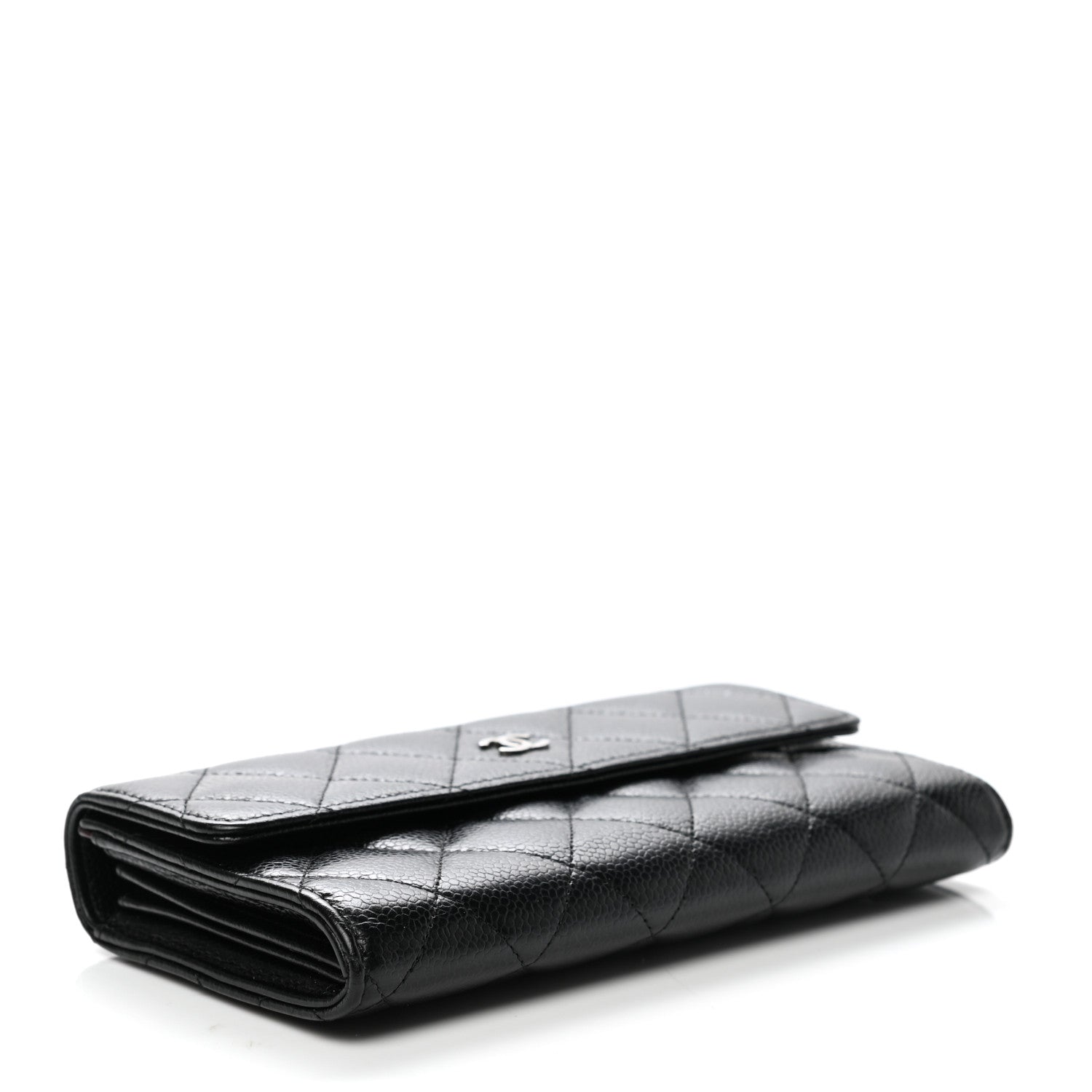 Chanel Caviar Quilted Large Gusset Flap Wallet Black 4 of 12