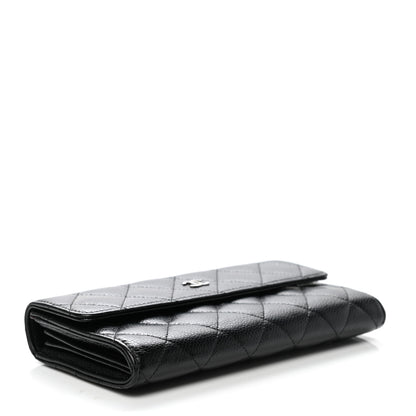 Chanel Caviar Quilted Large Gusset Flap Wallet Black 4 of 12