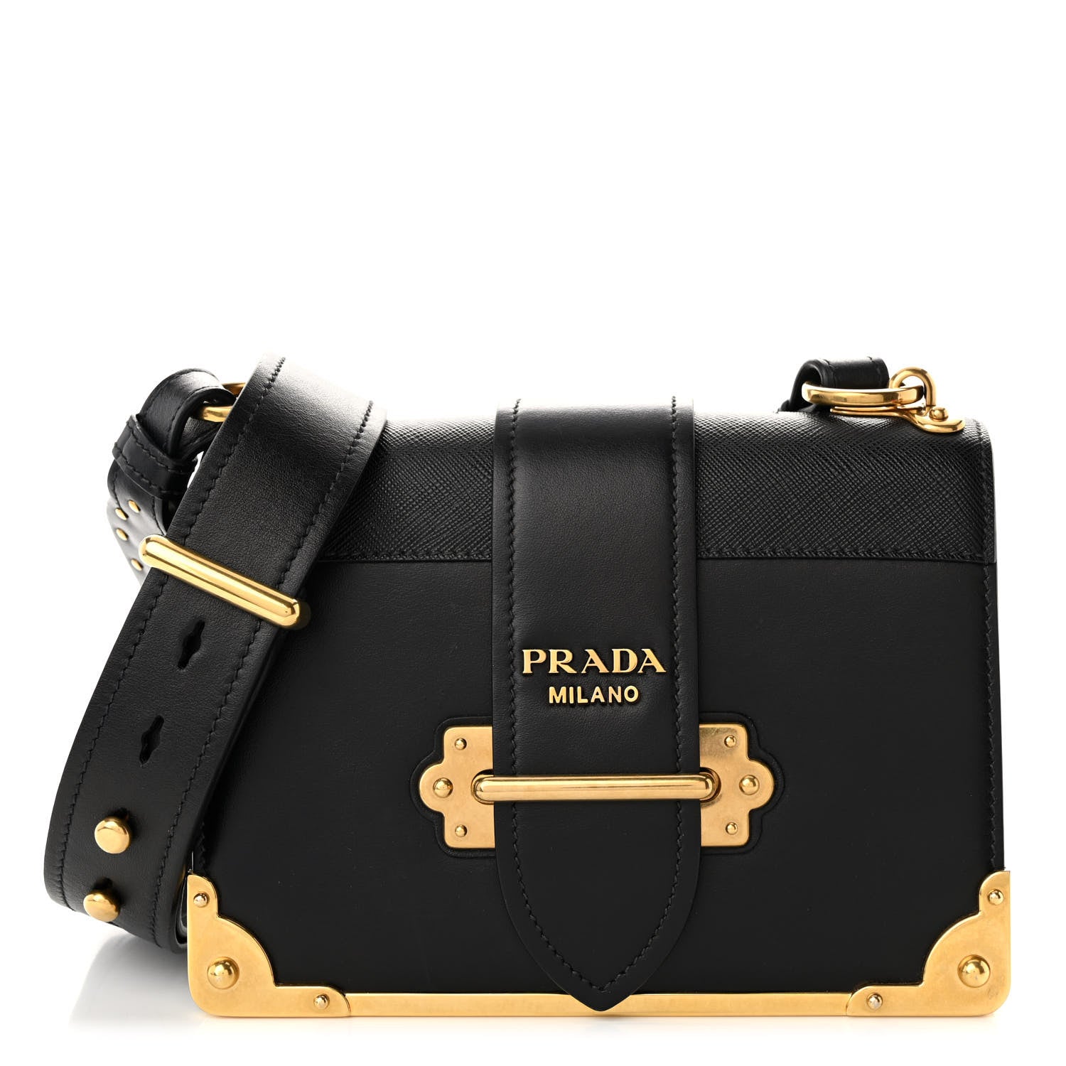 Prada City Calf Saffiano Cahier Bag Black 1 of 11