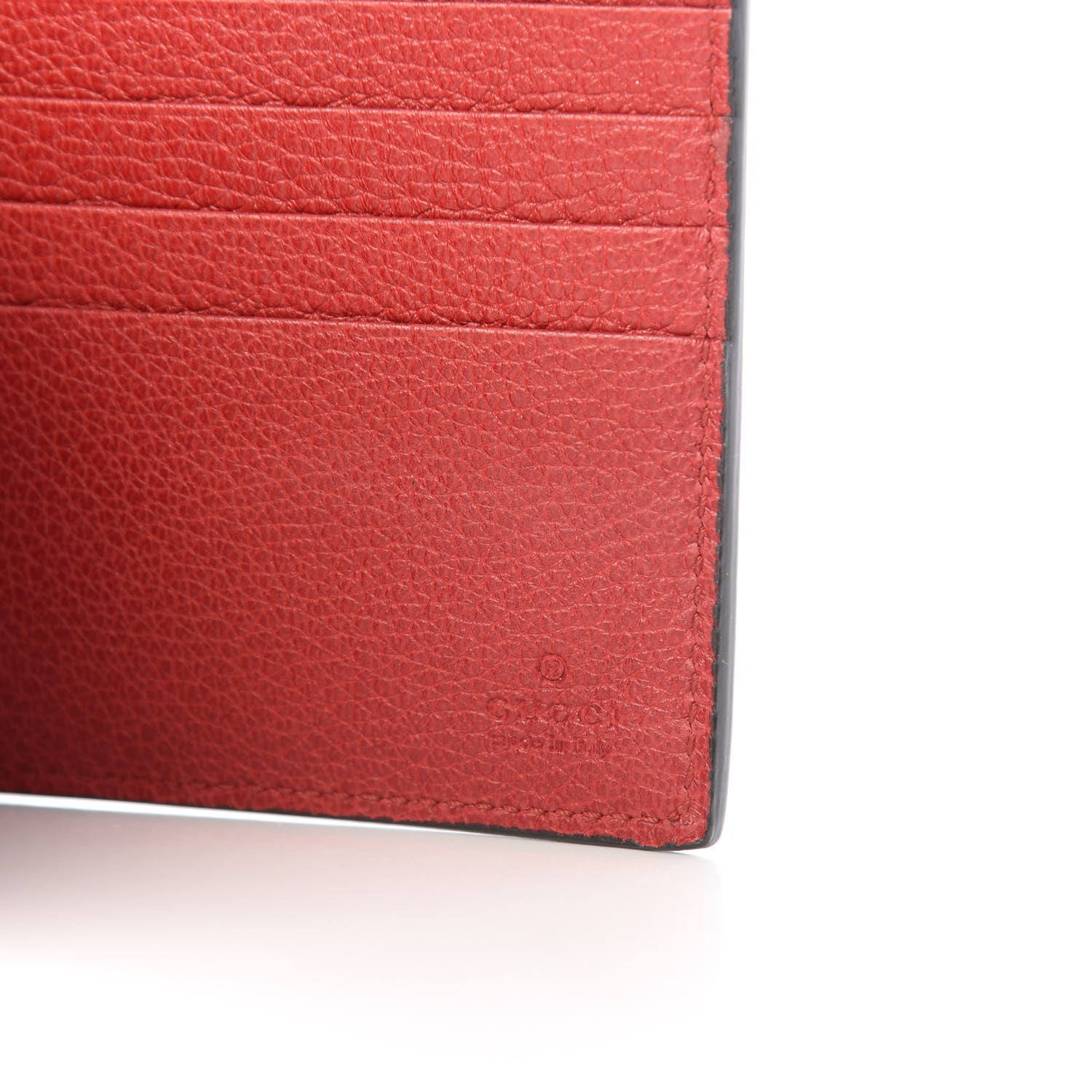 Gucci Calfskin Logo Bi-Fold Wallet Red 6 of 7