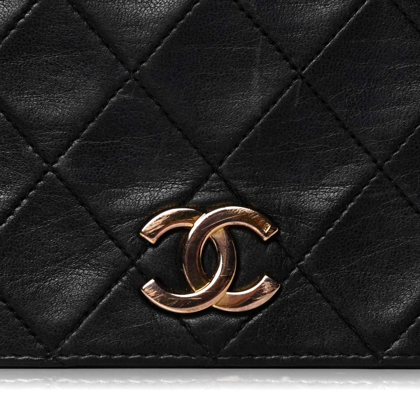 Lambskin Quilted Small Single Flap Black