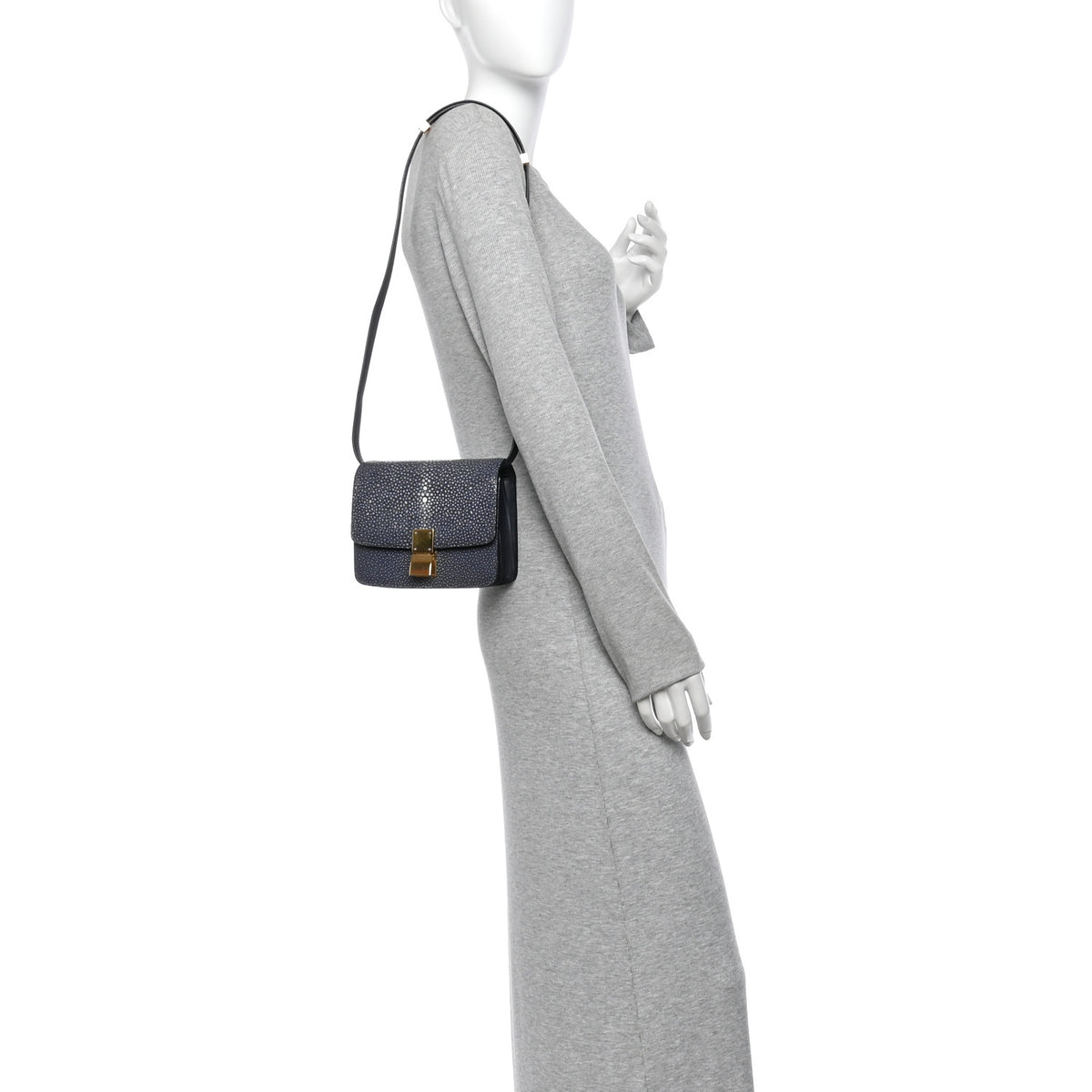 Celine Stingray Small Classic Box Flap Bag Navy 2 of 9