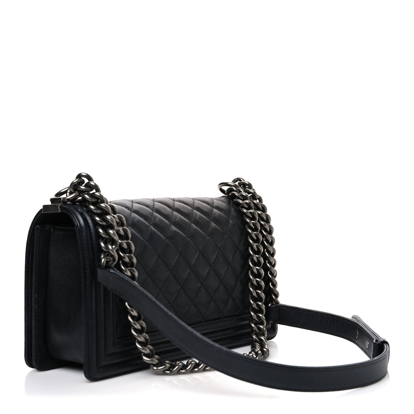 Caviar Quilted Medium Boy Flap Black