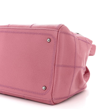 Chanel Caviar Square Stitched Bowler Pink 10 of 10