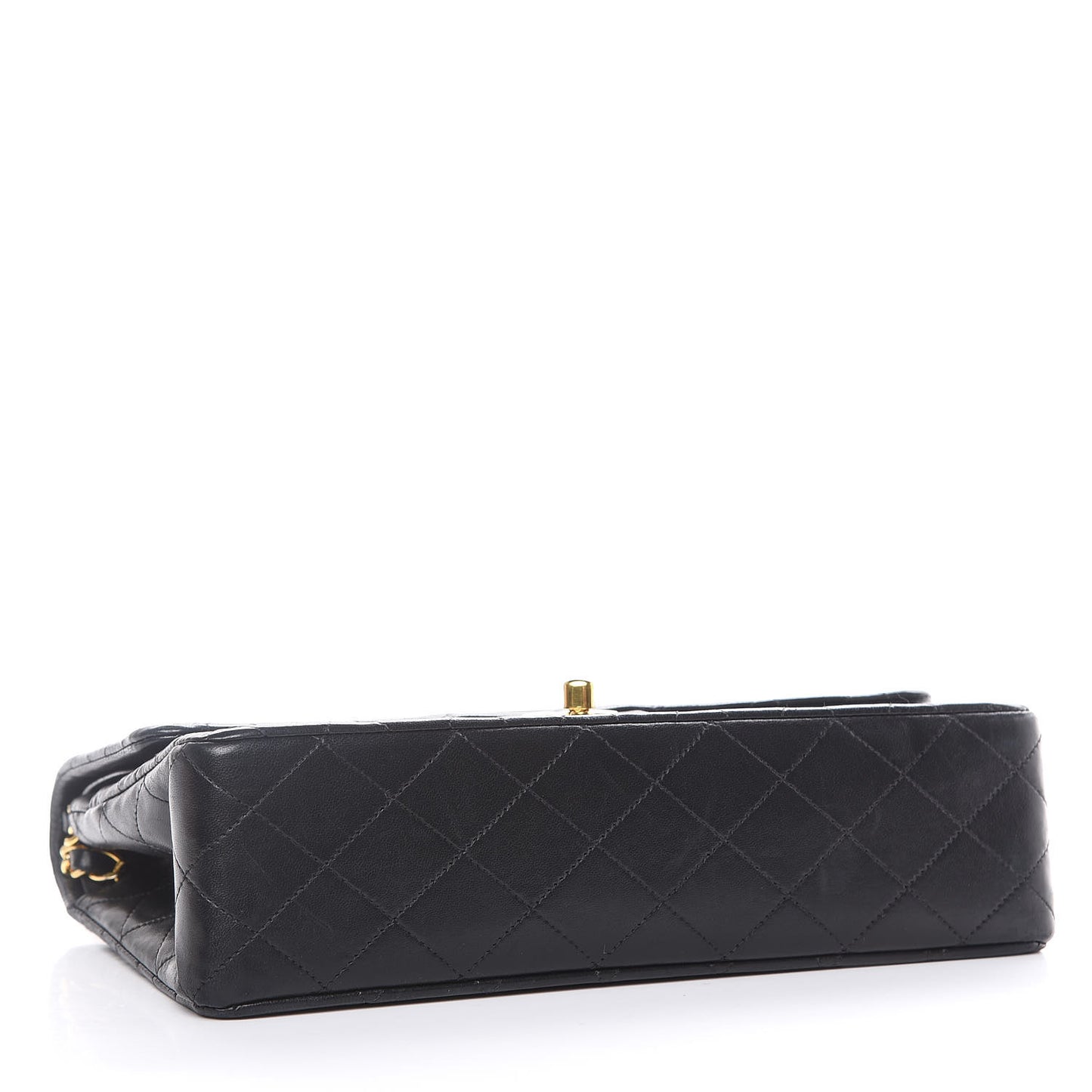 Lambskin Quilted Medium Double Flap Black