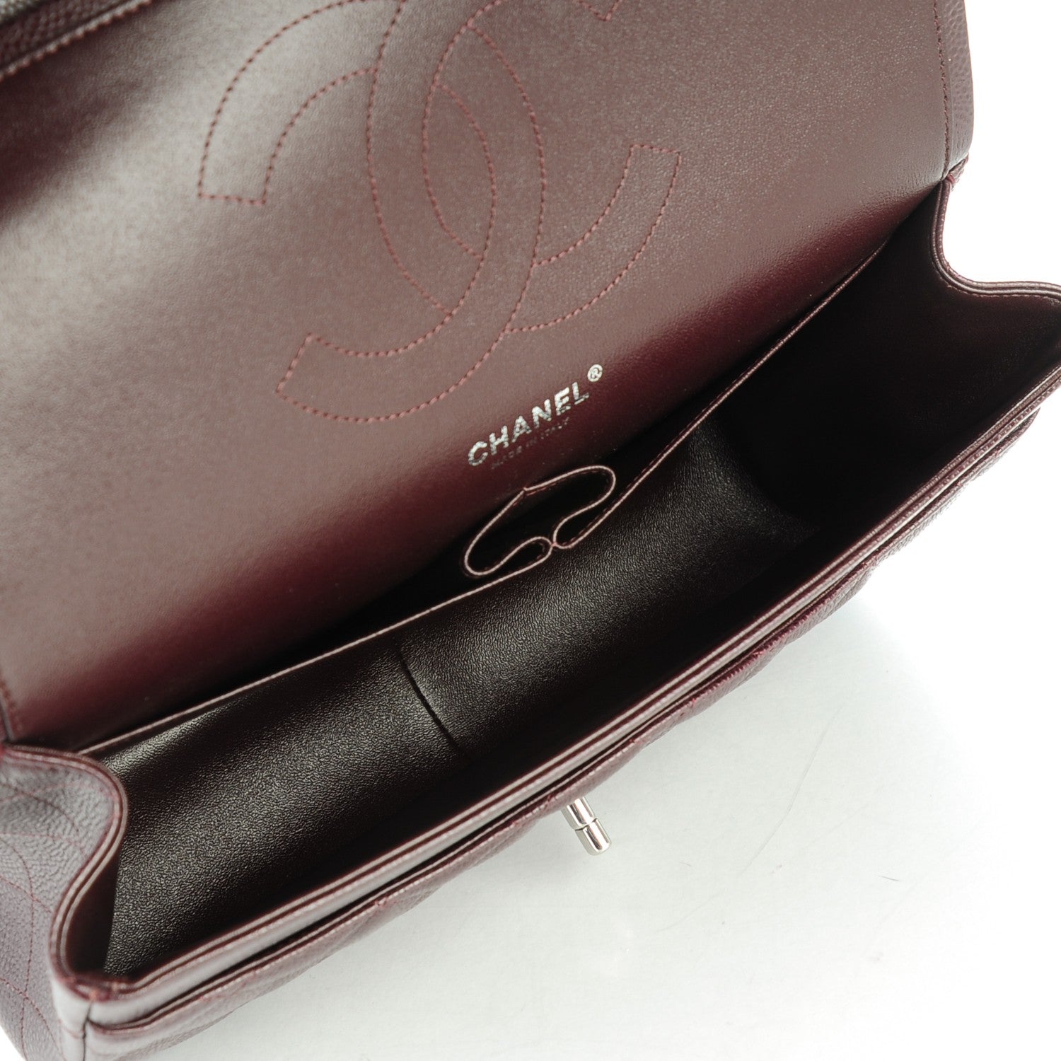 Chanel Caviar Quilted Jumbo Double Flap Burgundy 5 of 7