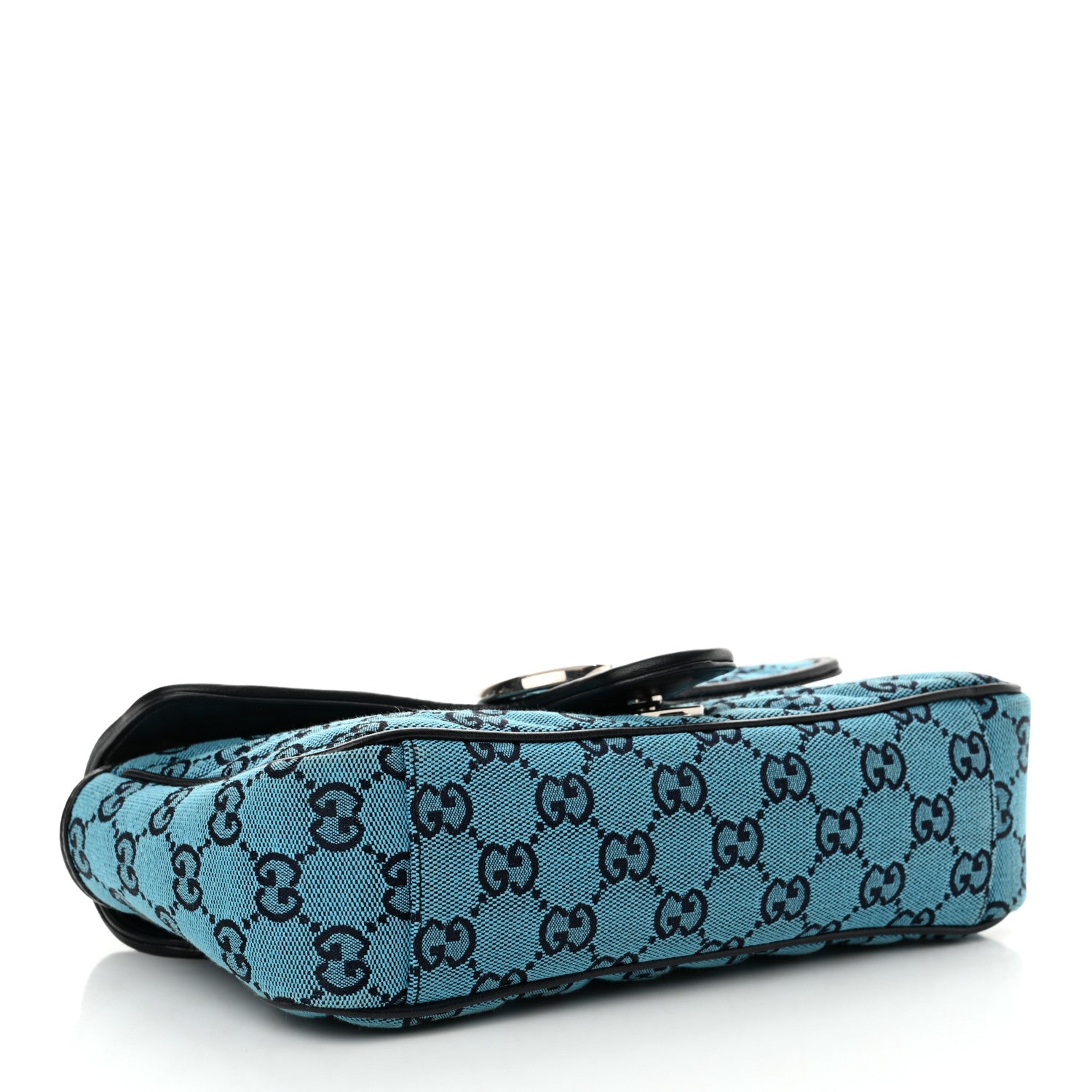 Gucci Monogram Multicolor Matelasse Diagonal Small GG Marmont Shoulder Bag Light Blue 4 of 11