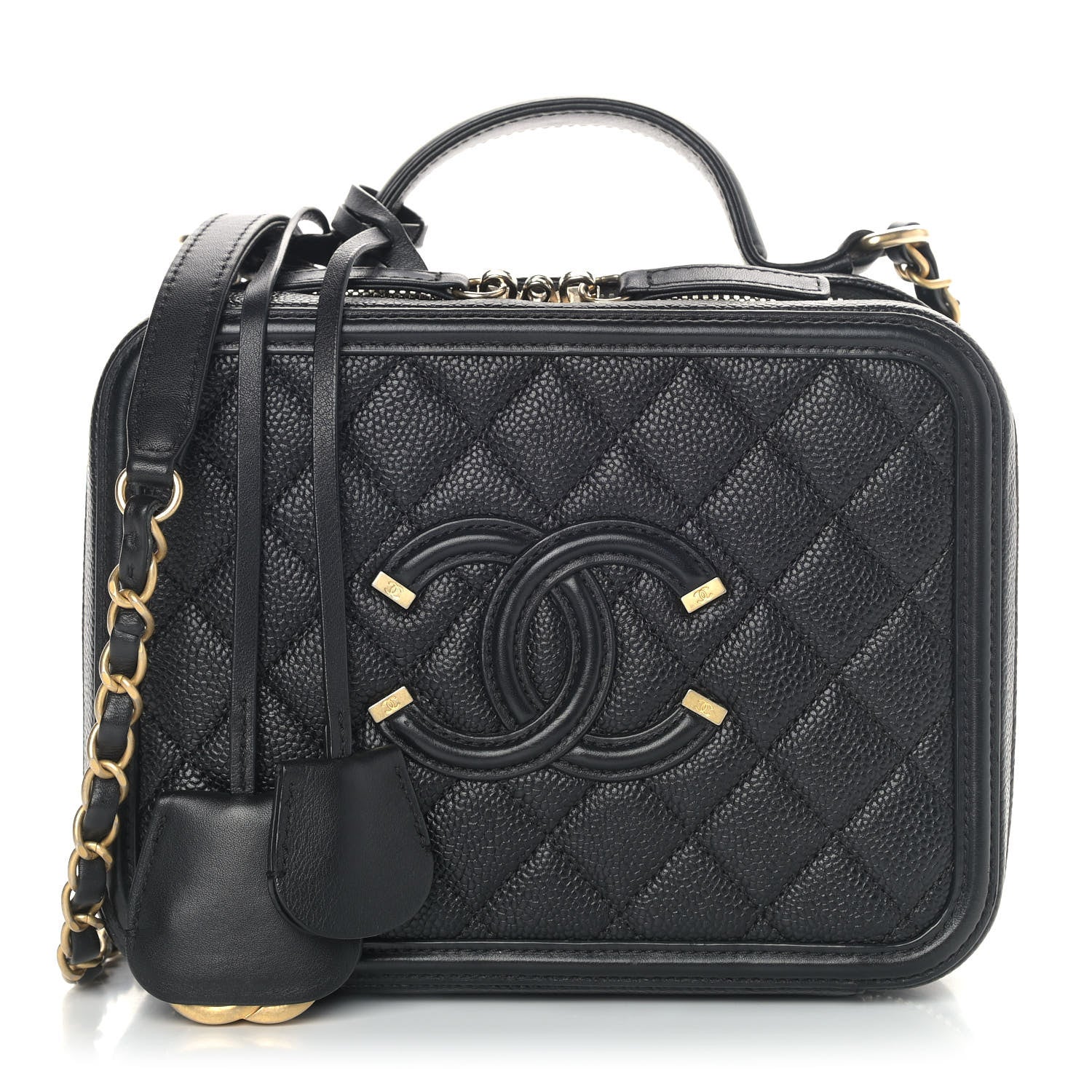 Chanel Caviar Quilted Medium CC Filigree Vanity Case Black 1 of 9