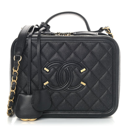 Chanel Caviar Quilted Medium CC Filigree Vanity Case Black 1 of 9