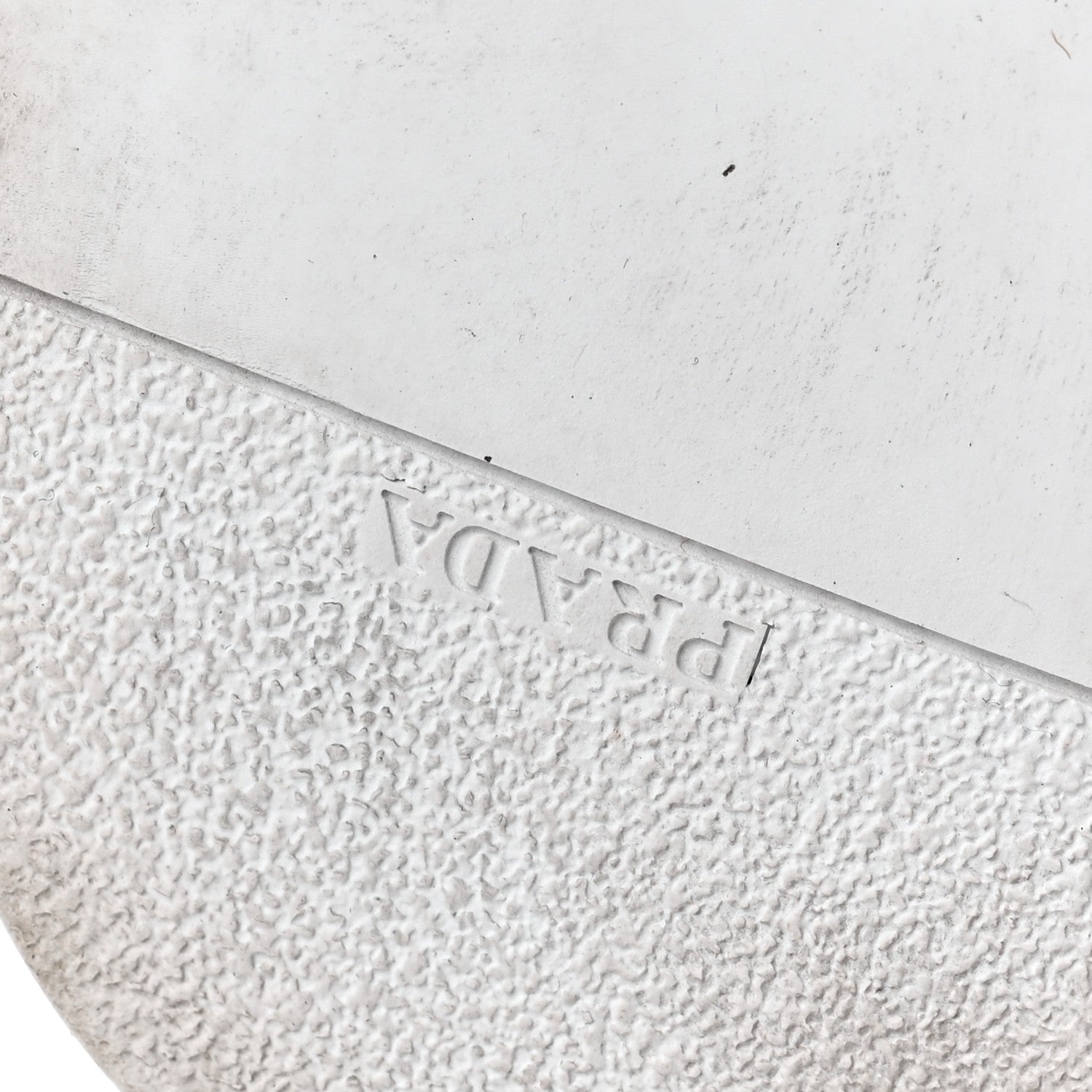 Prada Spazzolato Metal Triangle Logo 50mm Loafers 38.5 White 8 of 11