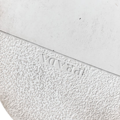 Prada Spazzolato Metal Triangle Logo 50mm Loafers 38.5 White 8 of 11