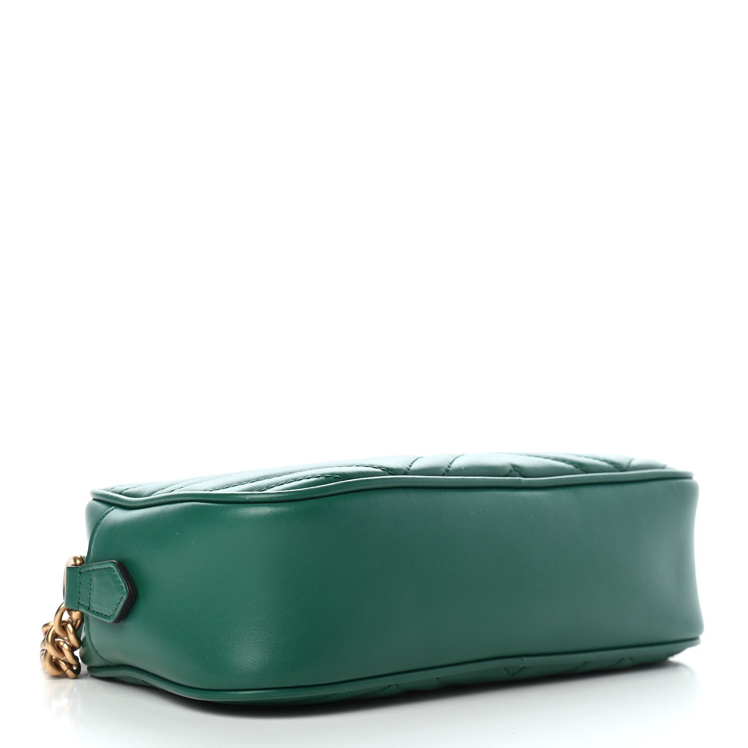Gucci Calfskin Matelasse Small GG Marmont Chain Shoulder Bag Emerald Green 4 of 9