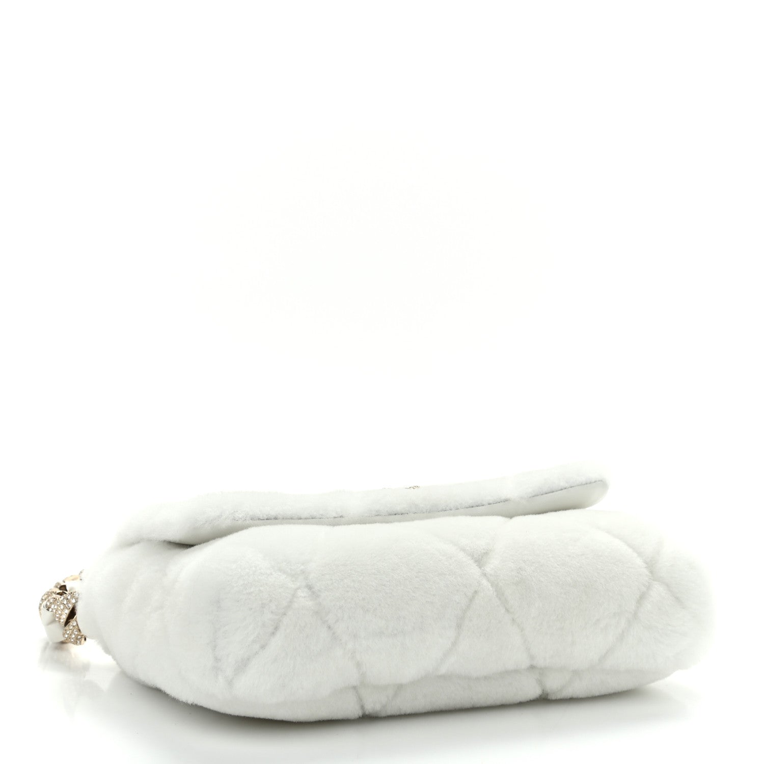 Chanel Shearling Lambskin Crystal Strass Flap White 4 of 11