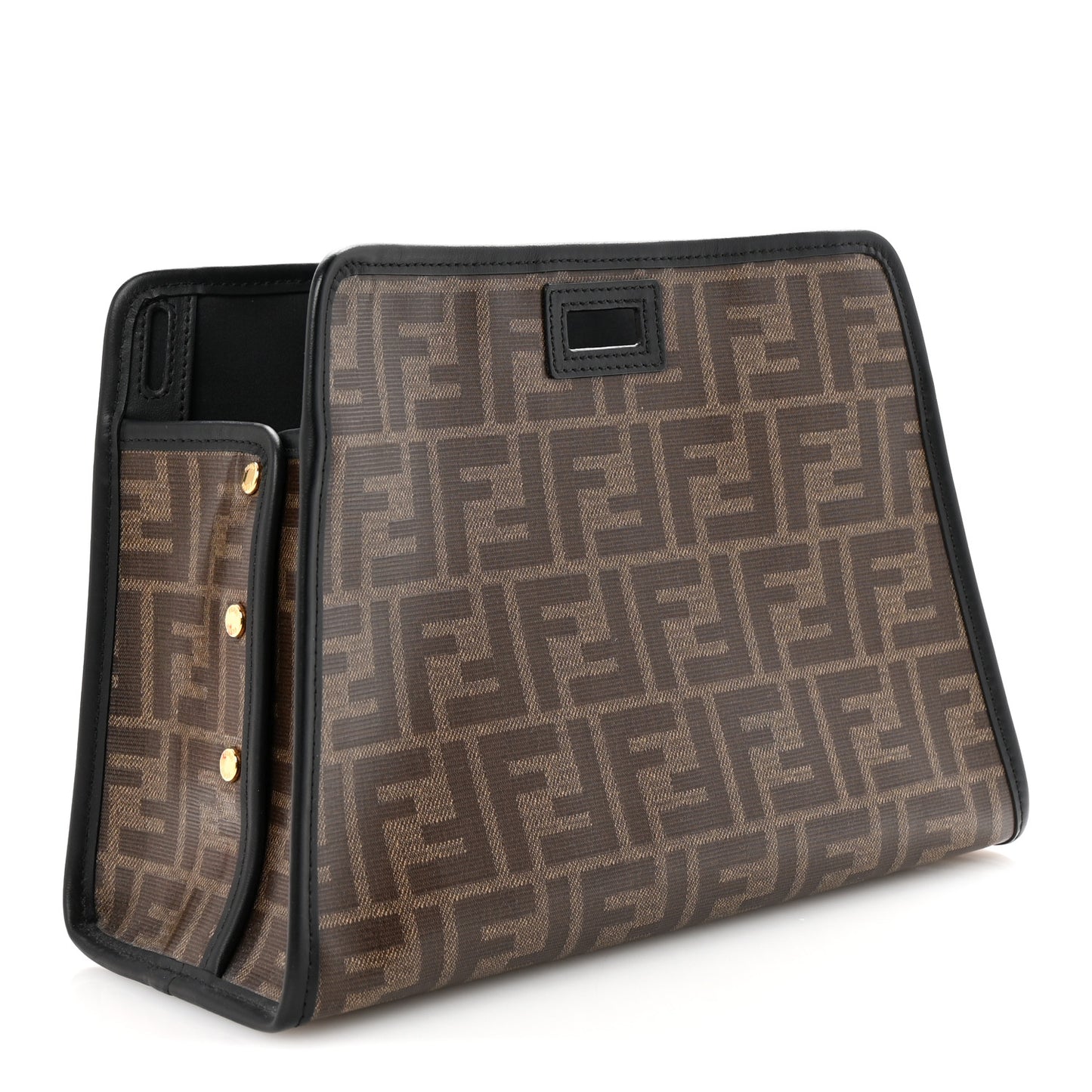 Glazed Fabric Vitello Century FF 1974 Stamp Patch Mini Peekaboo Defender Cover Mogano Panna Black
