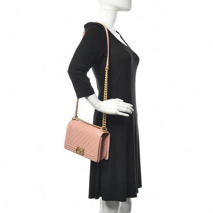 Chanel Caviar Quilted Medium Boy Flap Pink 2 of 15