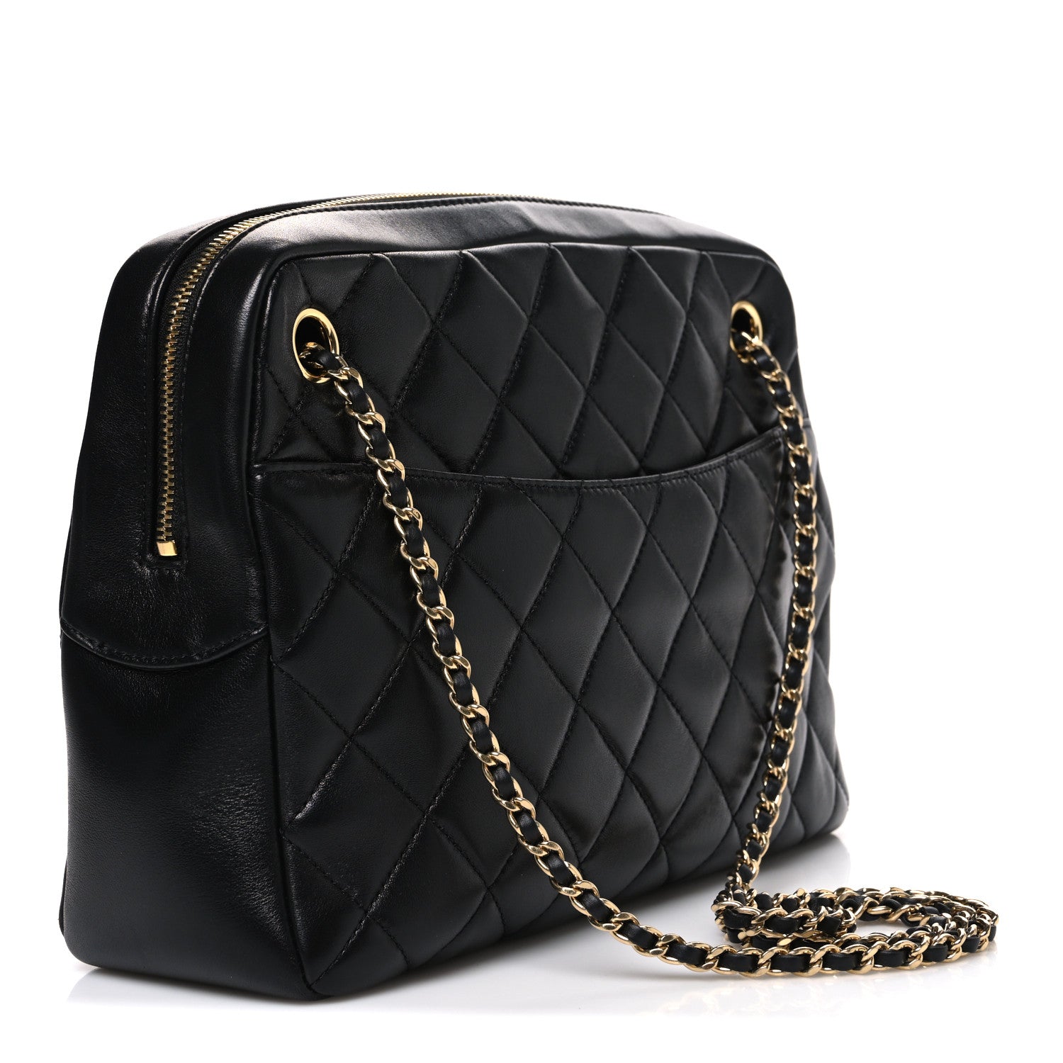 Chanel Lambskin Quilted Large Camera Case Black 3 of 10