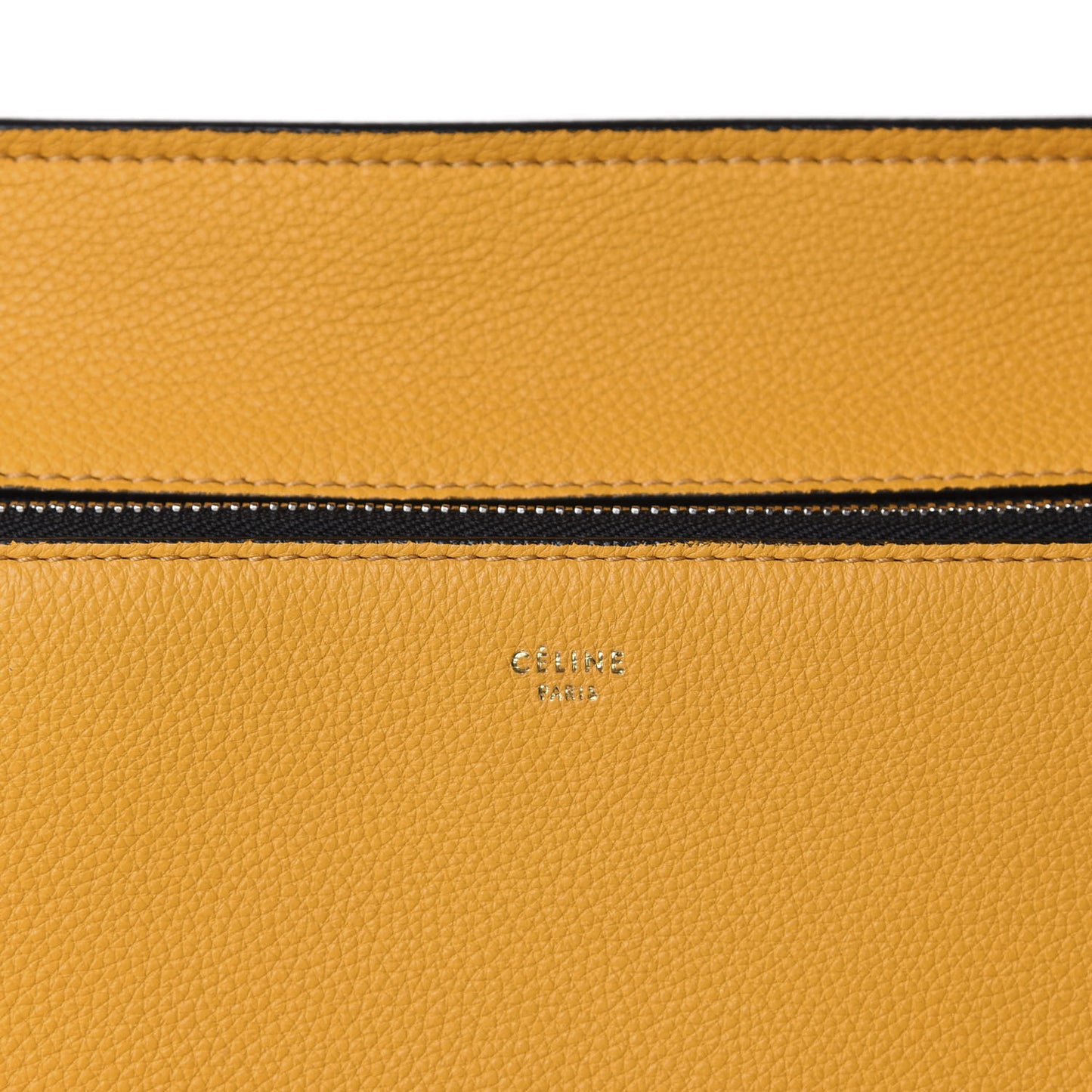 Drummed Calfskin Medium Edge Shoulder Bag Ocre