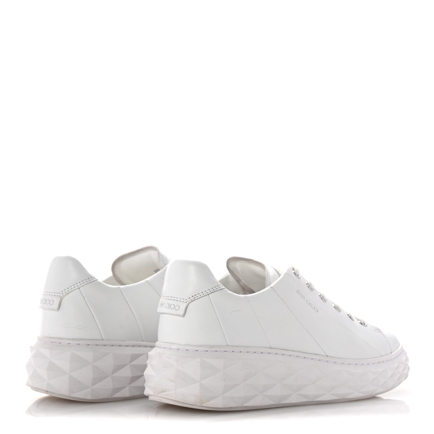 Jimmy Choo Nappa Diamond Light Platform Sneakers 39.5 White 5 of 8