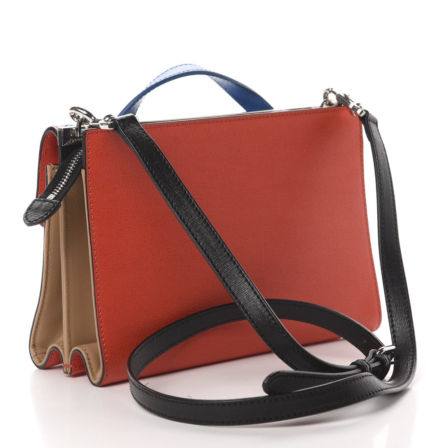 Vitello Elite Monster Mini Demi Jour Shoulder Bag Papavero Royal Blue Multicolor