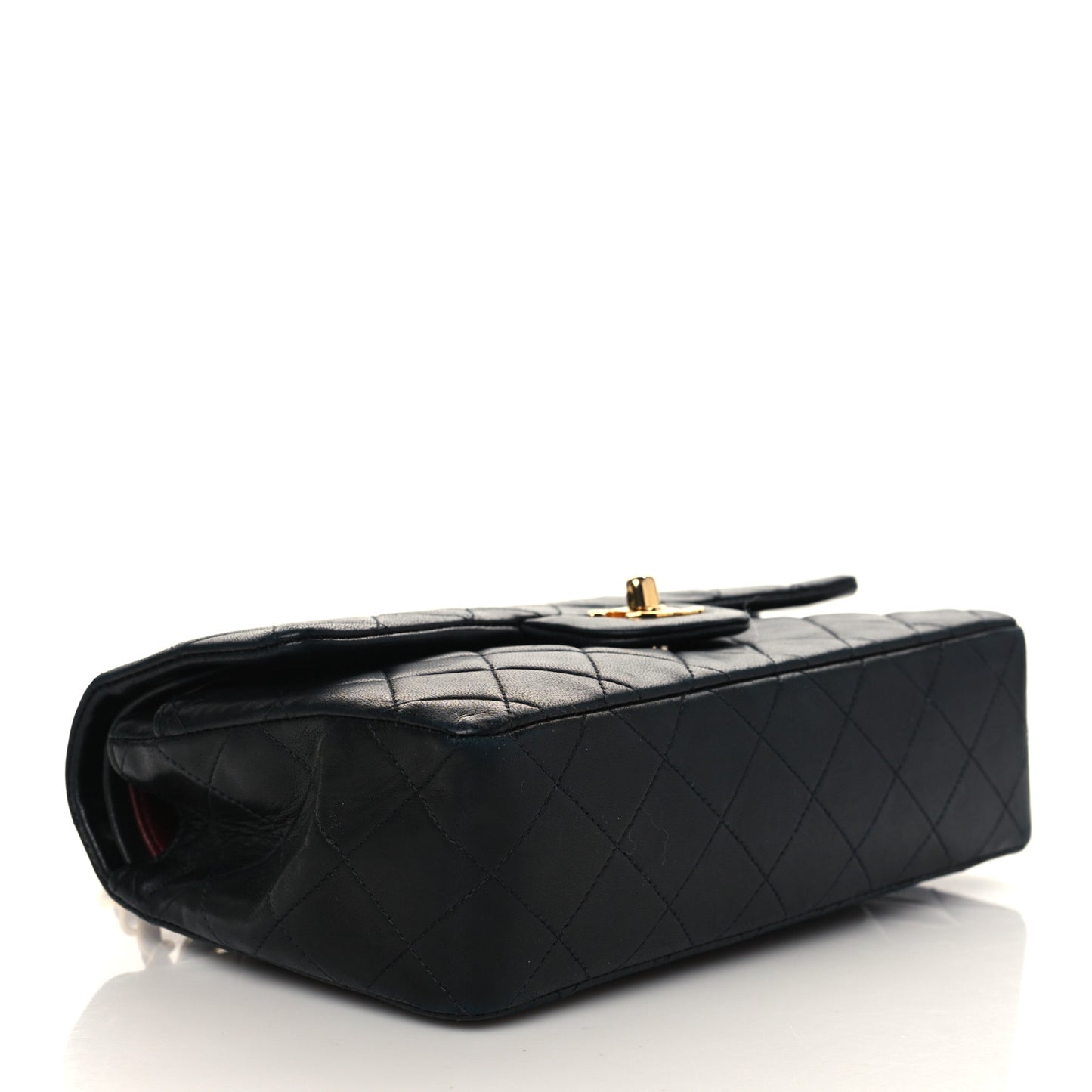 Lambskin Quilted Small Double Flap Black