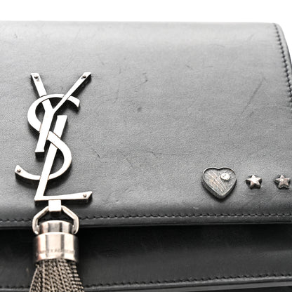 Saint Laurent Smooth Calfskin Classic Monogram Pins Kate Tassel Chain Wallet Black 12 of 14