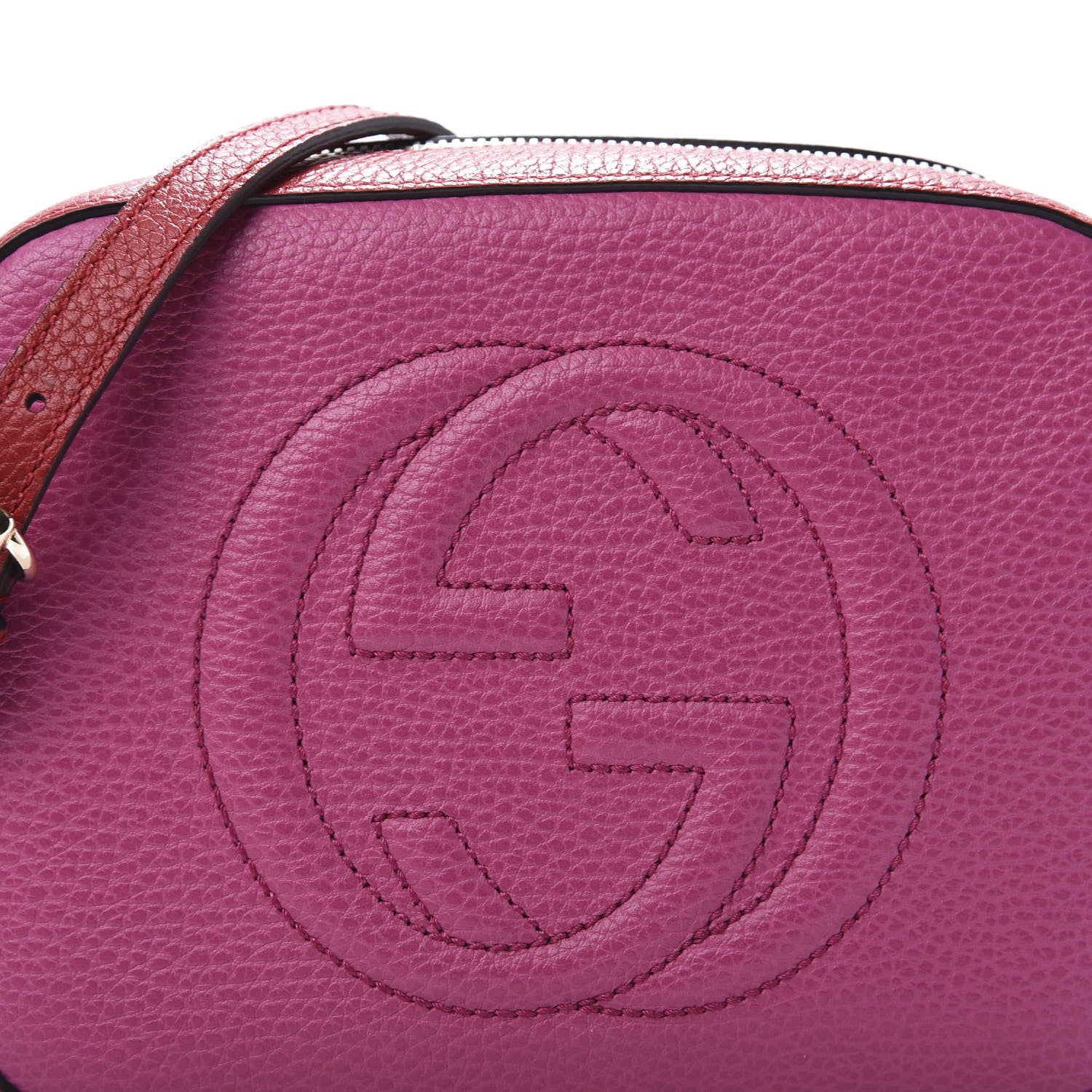 Gucci Dollar Calfskin Bi-Color Small Soho Disco Bag New Rosette Hibiscus Red 11 of 11