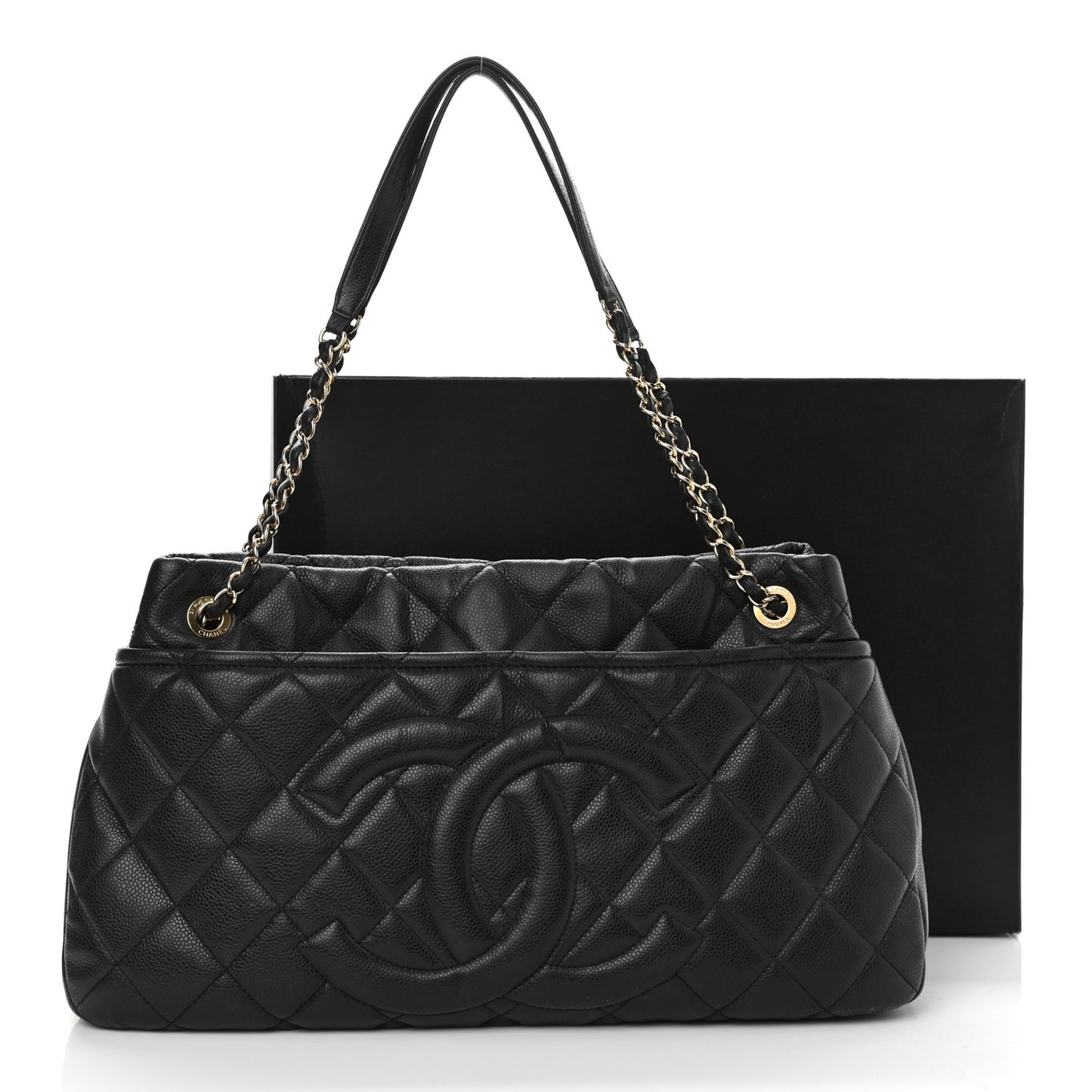 Caviar Quilted Timeless CC Soft Tote Black