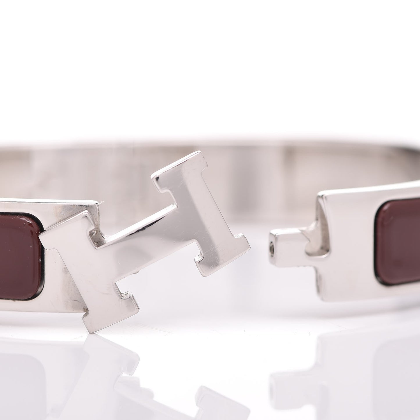 Enamel Narrow Clic Clac H Bracelet GM Chocolate