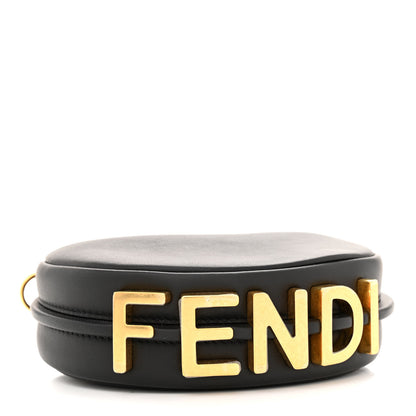 Fendi Vitello Grace Matte Nano Fendigraphy Hobo Charm Black 4 of 10