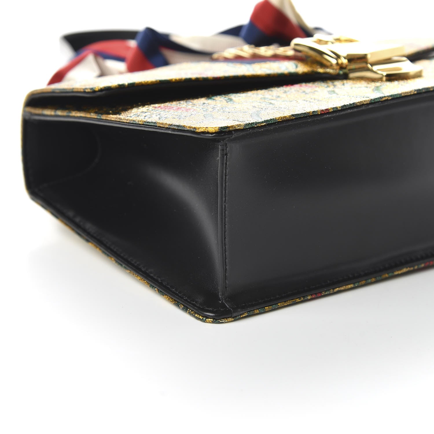 Gucci Iridescent Brocade Small Sylvie Shoulder Bag Gold 6 of 10