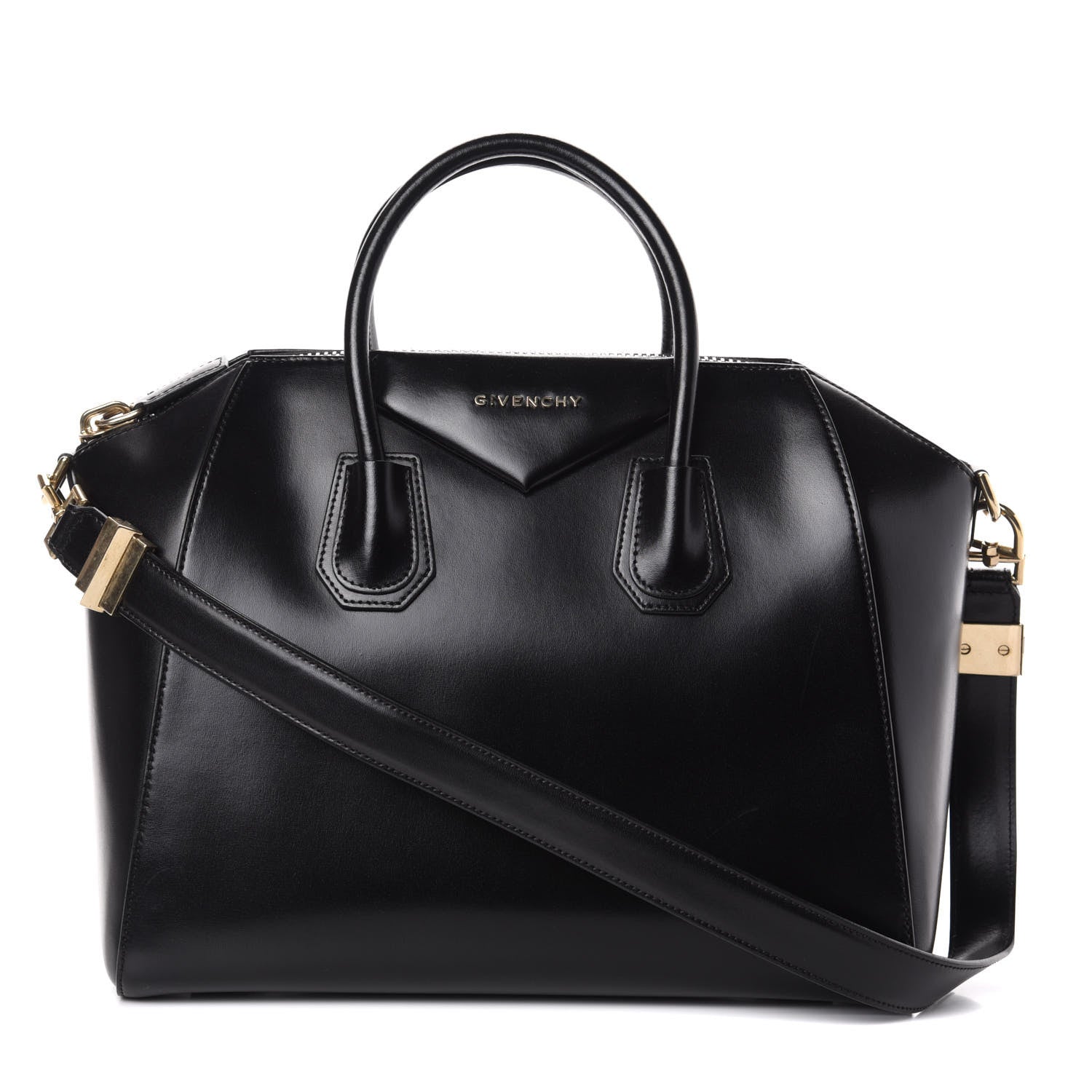 Givenchy Shiny Lord Calfskin Medium Antigona Black 1 of 9