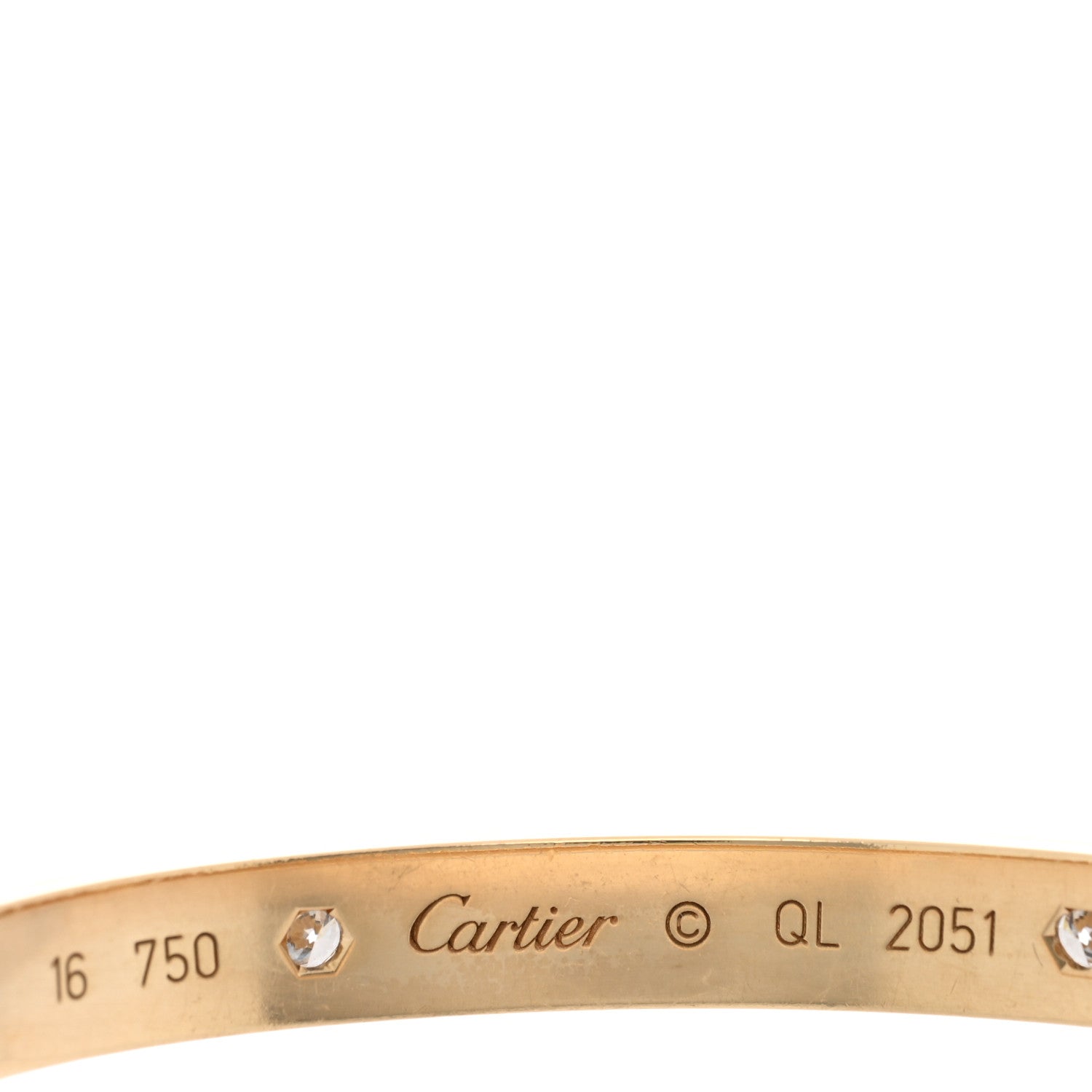 Cartier 18K Yellow Gold 4 Diamond LOVE Bracelet 16 3 of 7