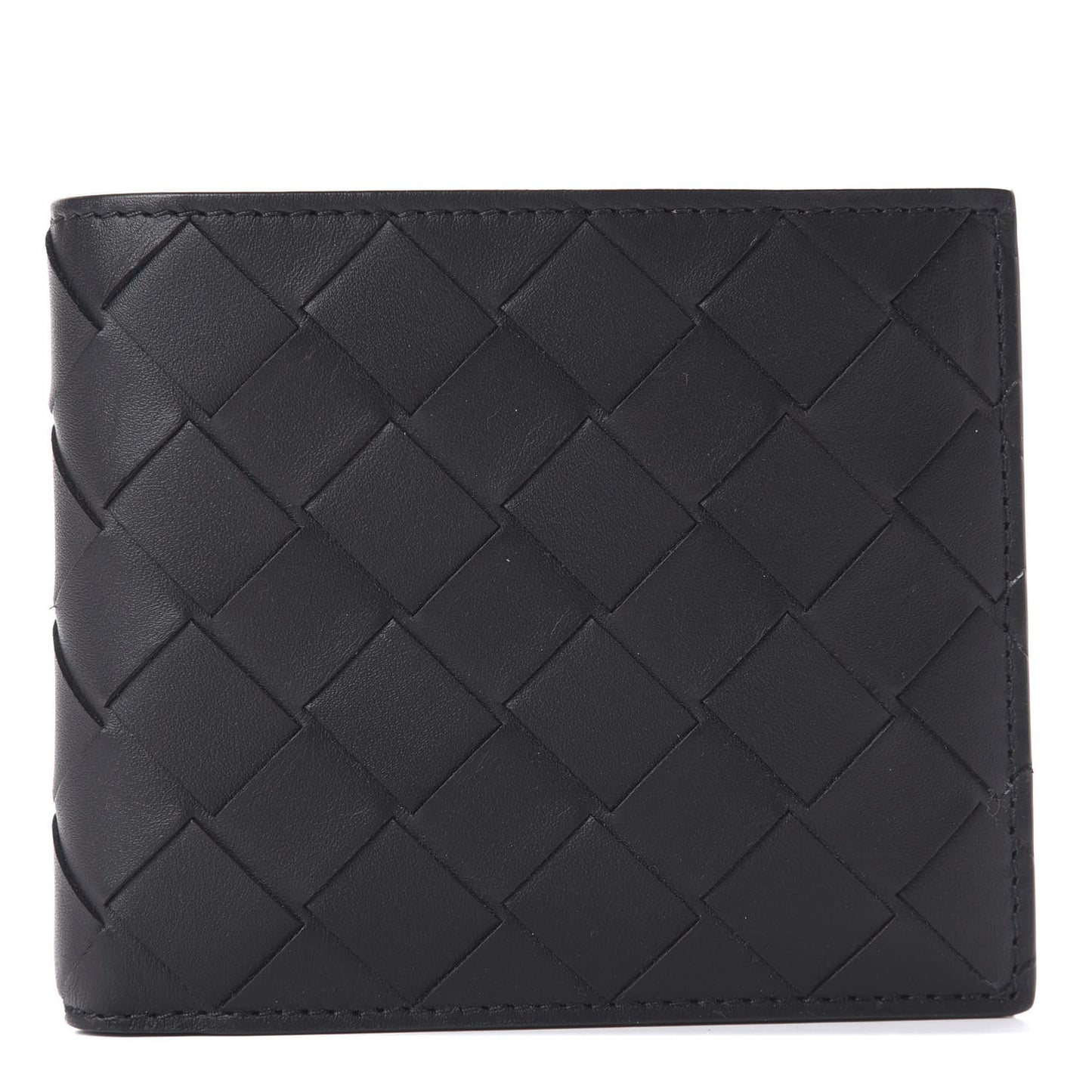 Nappa Maxi Intrecciato Bi-Fold Wallet Black